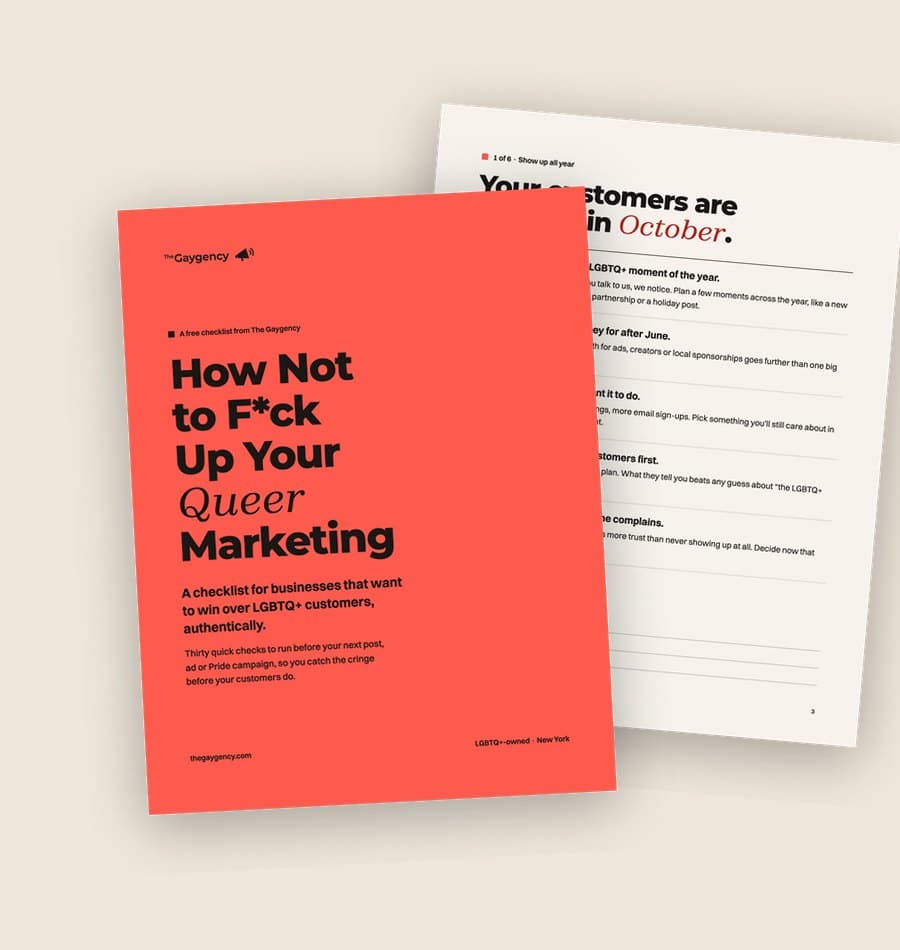 How Not to F*ck Up Your Queer Marketing, a free checklist