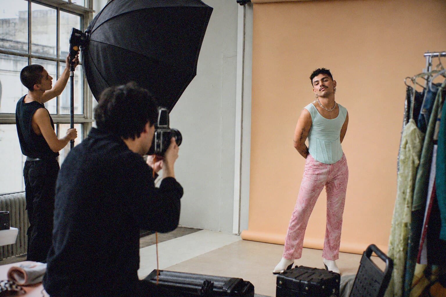 The Gaygency team on set during a campaign shoot